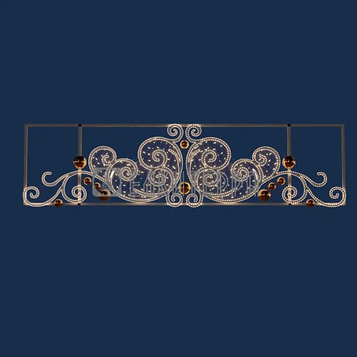 Перетяжка новогодняя Морозные узоры с шариками1